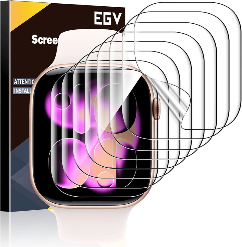 EGV 8 Pack for Apple Watch Series 11/10 42mm Screen Protector, [Upgrade] [Strong Asorption] Self-Healing TPU Material for iWatch 11/10 42mm Screen Protector, Anti-Scratch, Bubble-Free, HD Clear - Image 1